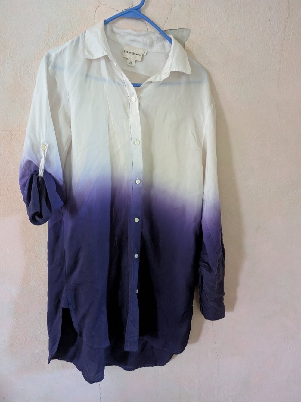 Pure DKNY ombre shirt (100 % silk, sz P)